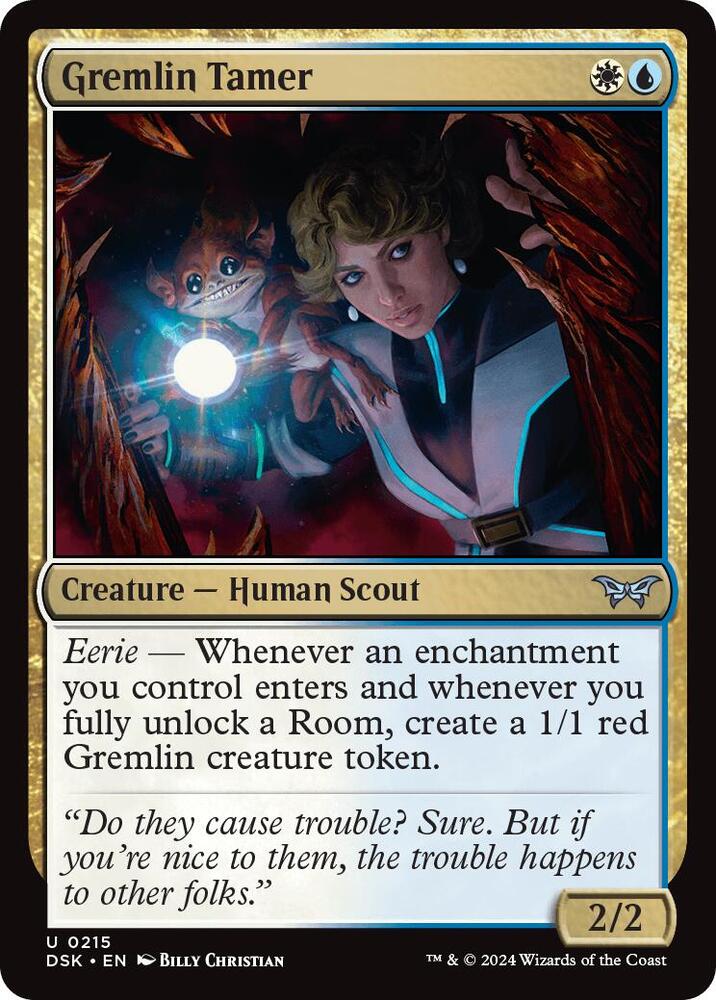 Gremlin Tamer 215 card from Duskmourn: House of Horror