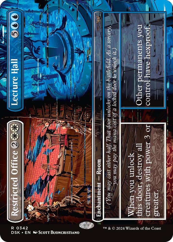 Restricted Office // Lecture Hall (Borderless) 342 card from Duskmourn: House of Horror
