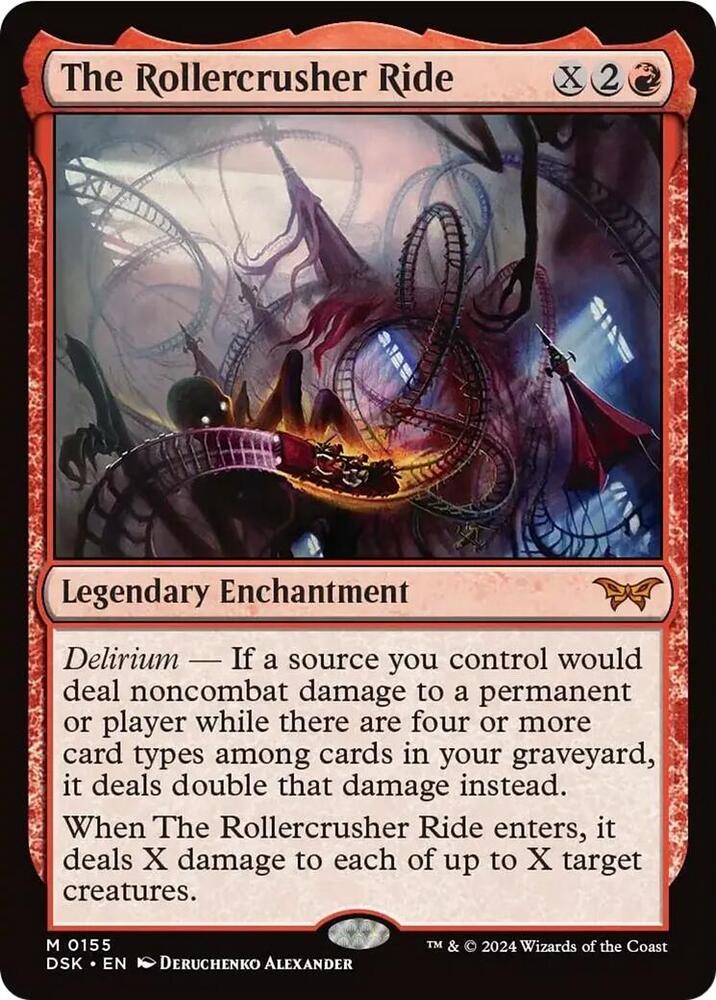 The Rollercrusher Ride 155 card from Duskmourn: House of Horror