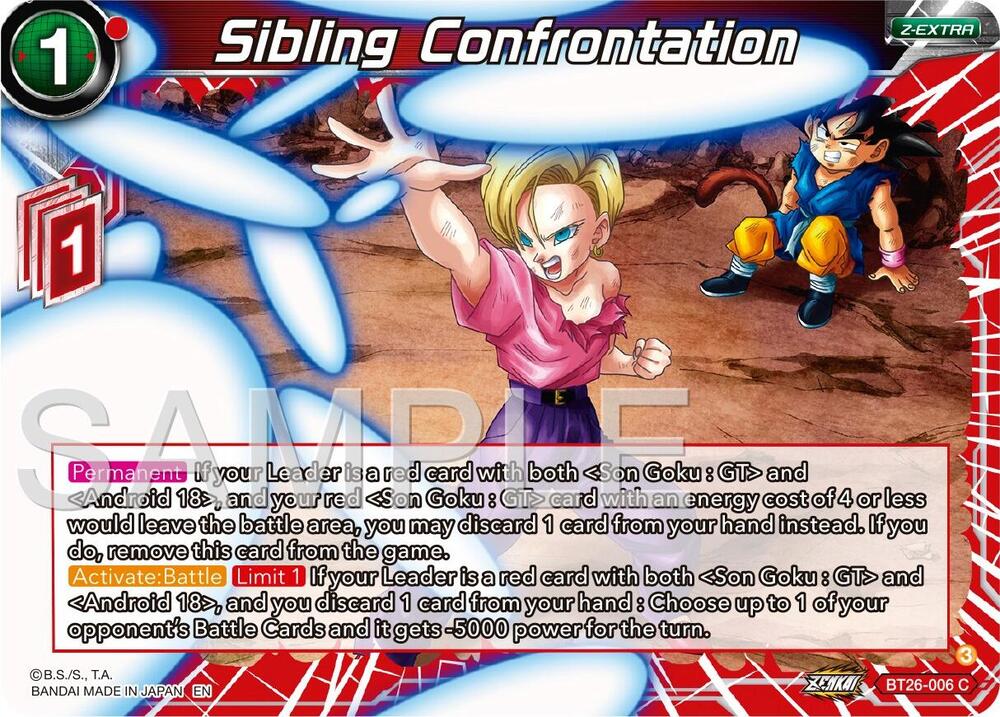 Sibling Confrontation BT26-006 card from Ultimate Advent