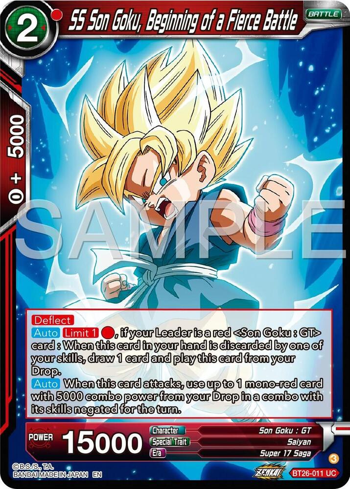 SS Son Goku, Beginning of a Fierce Battle BT26-011 card from Ultimate Advent