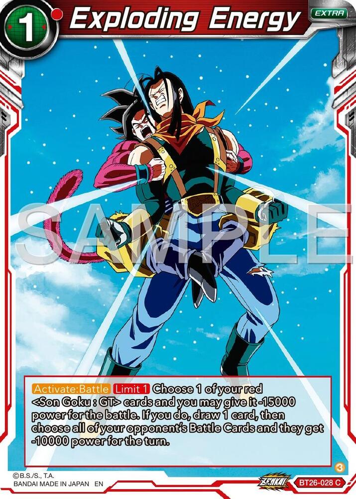 Exploding Energy BT26-028 card from Ultimate Advent