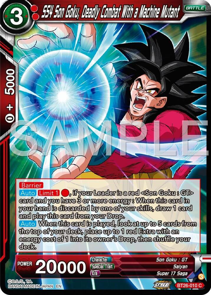 SS4 Son Goku, Deadly Combat With a Machine Mutant BT26-010 card from Ultimate Advent