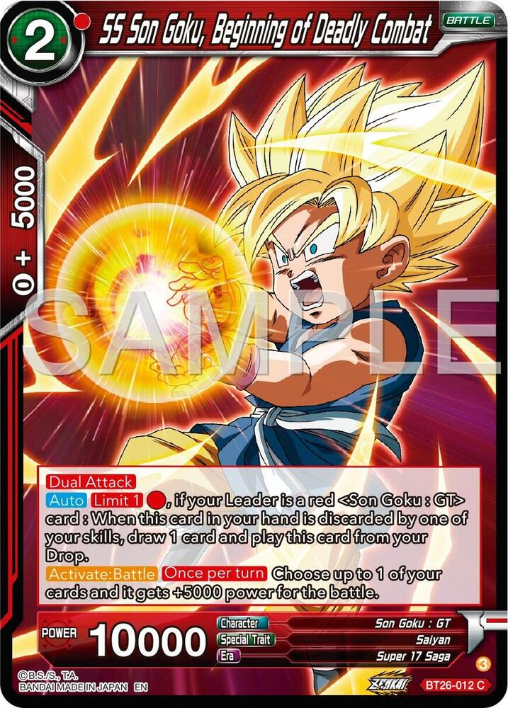 SS Son Goku, Begining of Deadly Combat BT26-012 card from Ultimate Advent