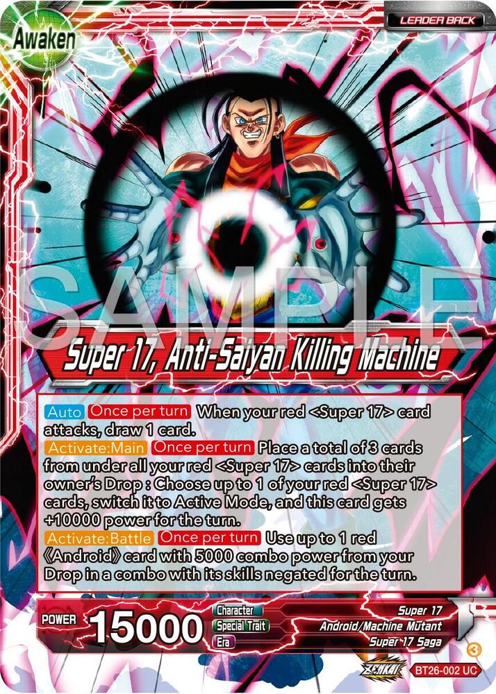 Hell Fighter 17 // Super 17, Anti-Saiyan Killing Machine BT26-002 card from Ultimate Advent