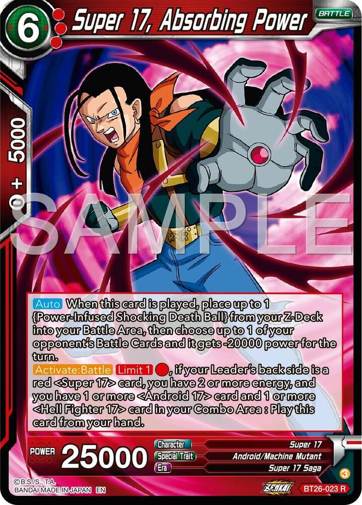 Super 17, Absorbing Power BT26-023 card from Ultimate Advent