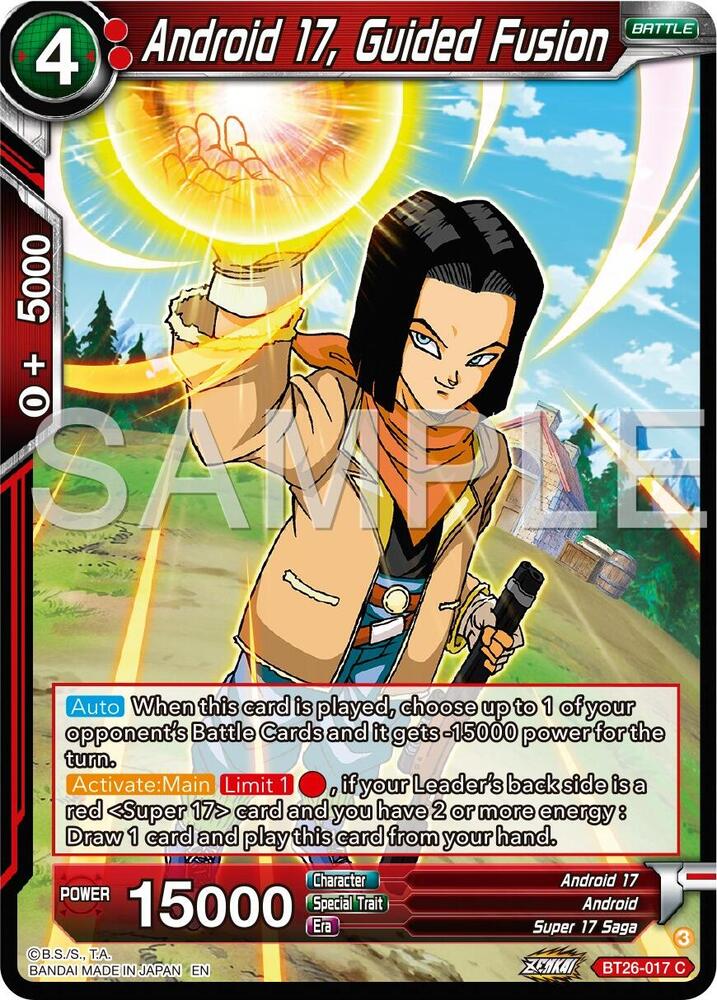 Android 17, Guided Fusion BT26-017 card from Ultimate Advent