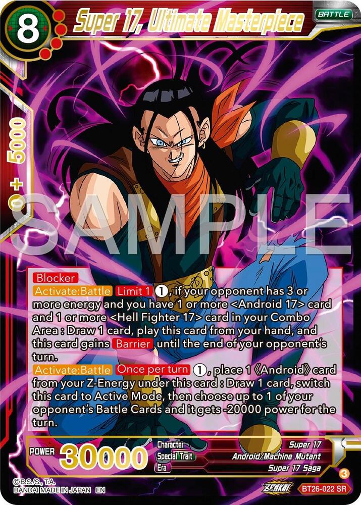 Super 17, Ultimate Masterpiece BT26-022 card from Ultimate Advent