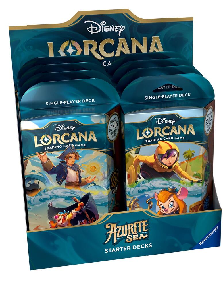 Disney Lorcana: Azurite Sea Starter Deck Display card from Azurite Sea