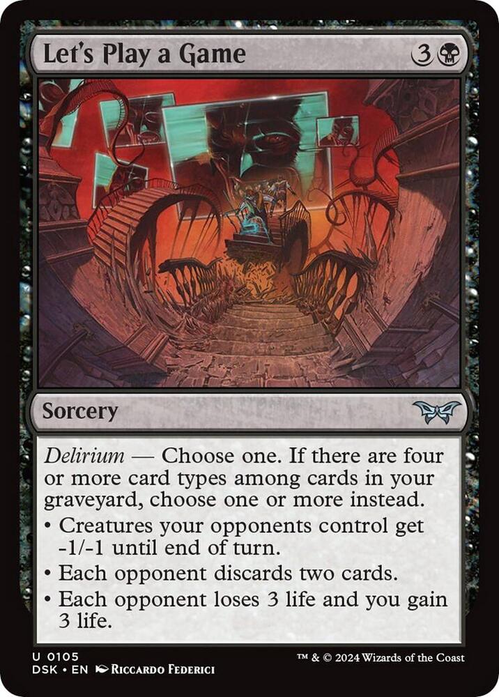 Let's Play a Game 105 card from Duskmourn: House of Horror
