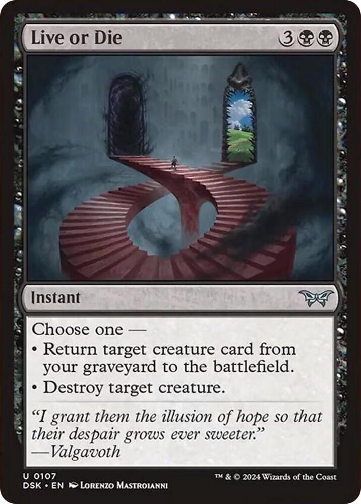 Live or Die 107 card from Duskmourn: House of Horror