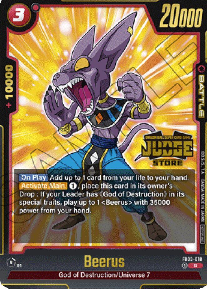 Beerus (Judge Pack (Store Judge) 02) FB03-018 card from Tournament and Championship Promos