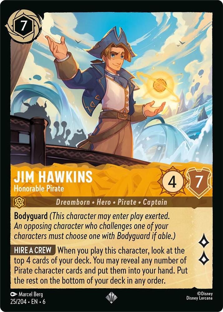 Jim Hawkins - Honorable Pirate 25/204 card from Azurite Sea