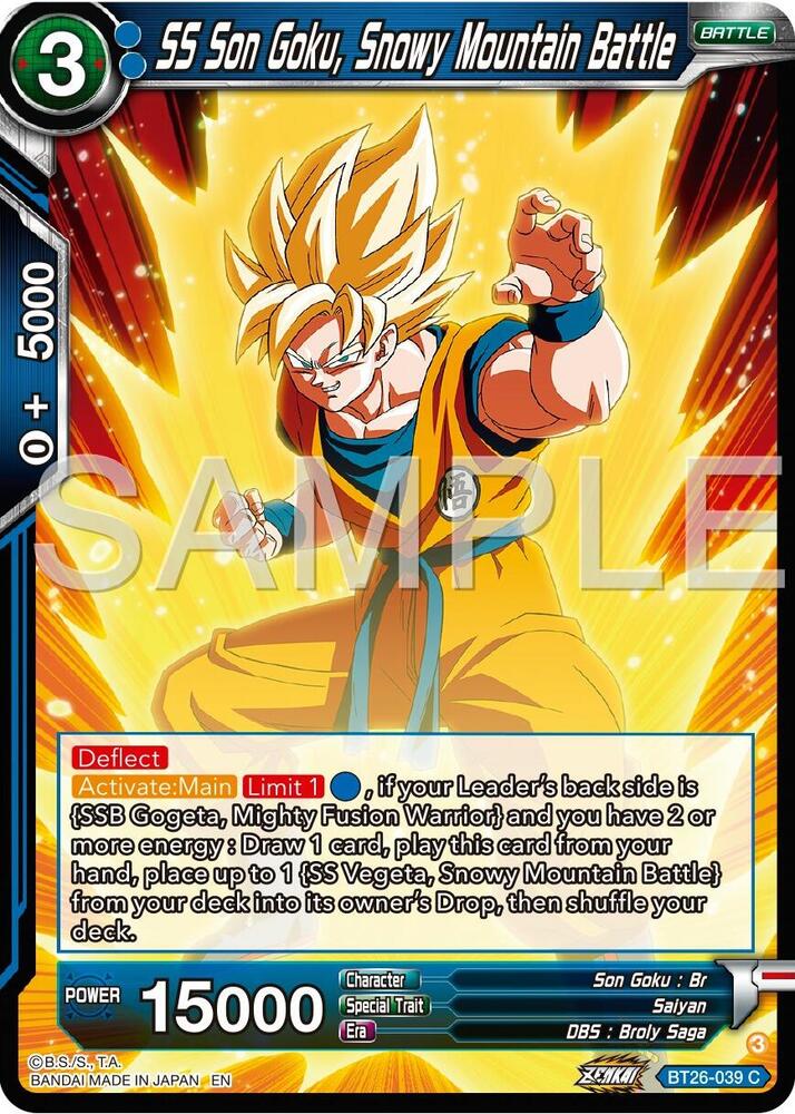 SS Son Goku, Snowy Mountain Battle BT26-039 card from Ultimate Advent