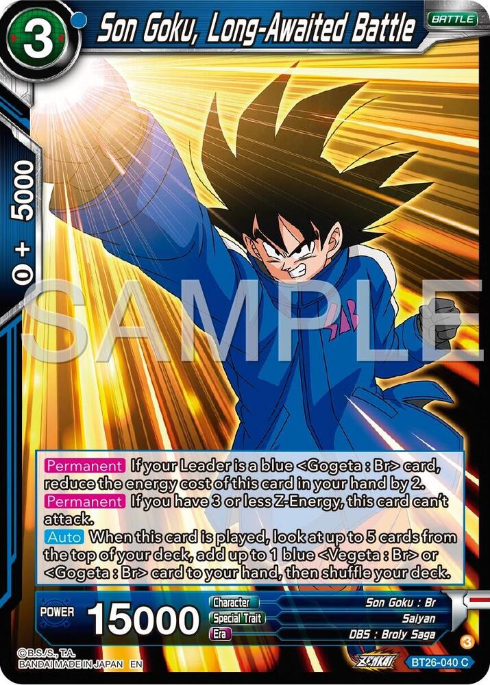 Son Goku, Long-Awaited Battle BT26-040 card from Ultimate Advent