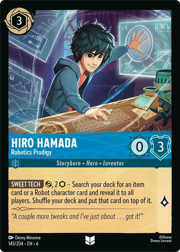 Hiro Hamada - Robotics Prodigy 145/204 card from Azurite Sea