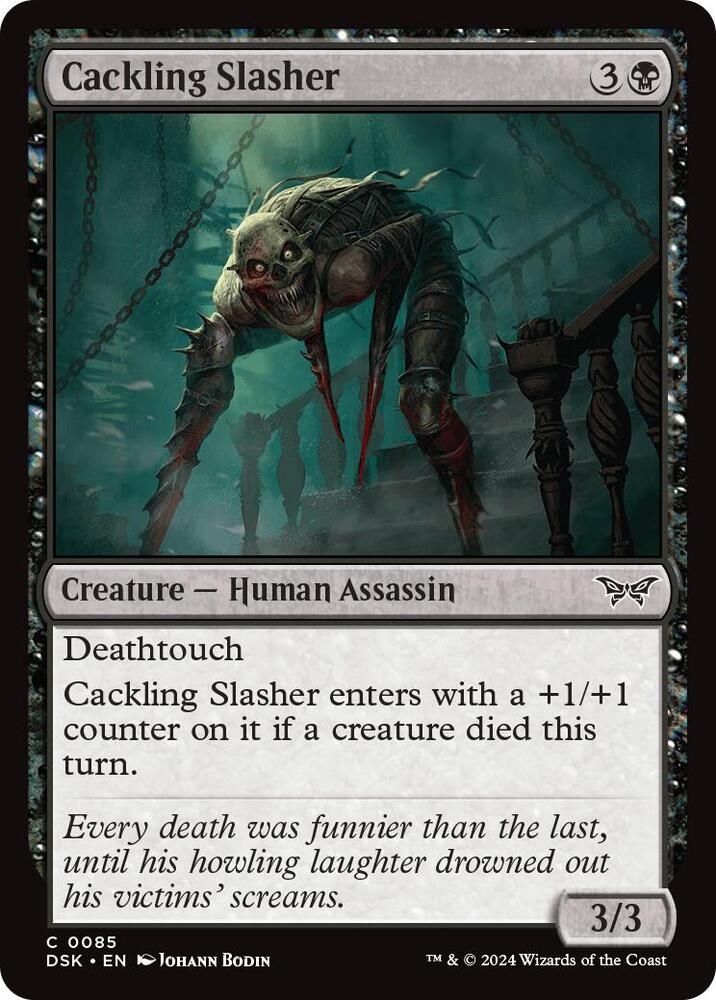 Cackling Slasher 85 card from Duskmourn: House of Horror