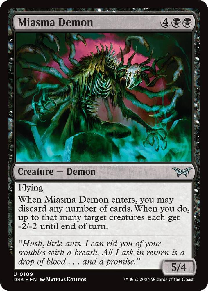 Miasma Demon 109 card from Duskmourn: House of Horror