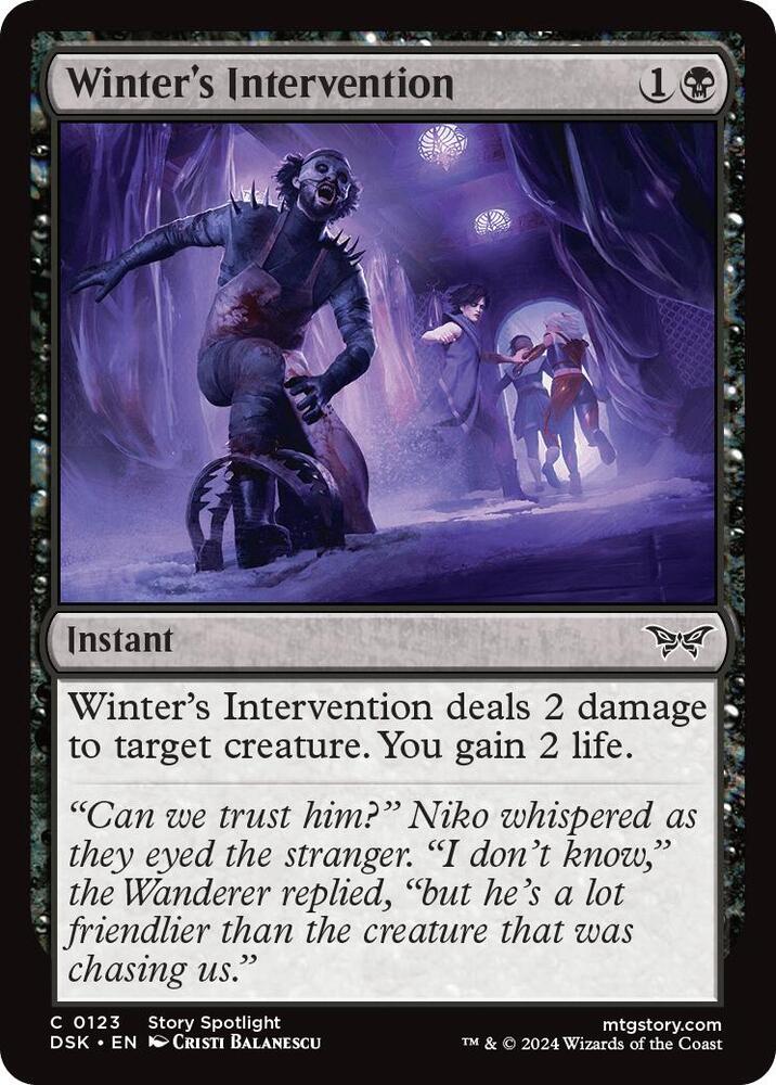 Winter's Intervention 123 card from Duskmourn: House of Horror