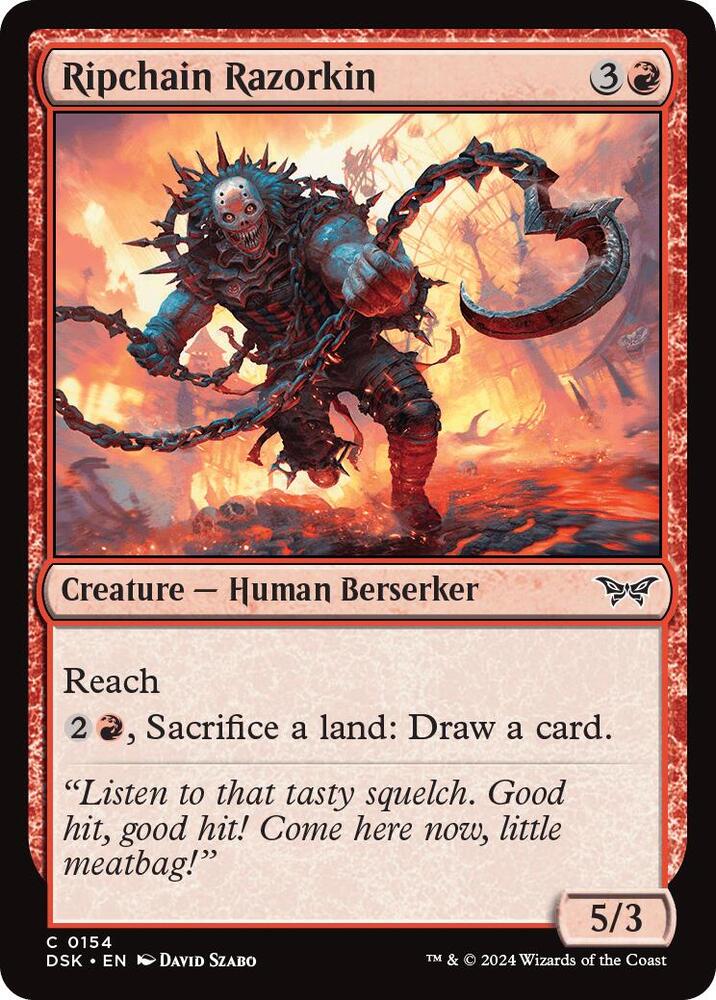 Ripchain Razorkin 154 card from Duskmourn: House of Horror