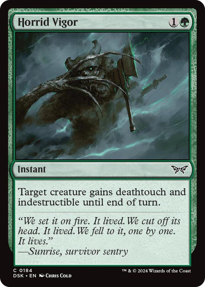 Horrid Vigor 184 card from Duskmourn: House of Horror