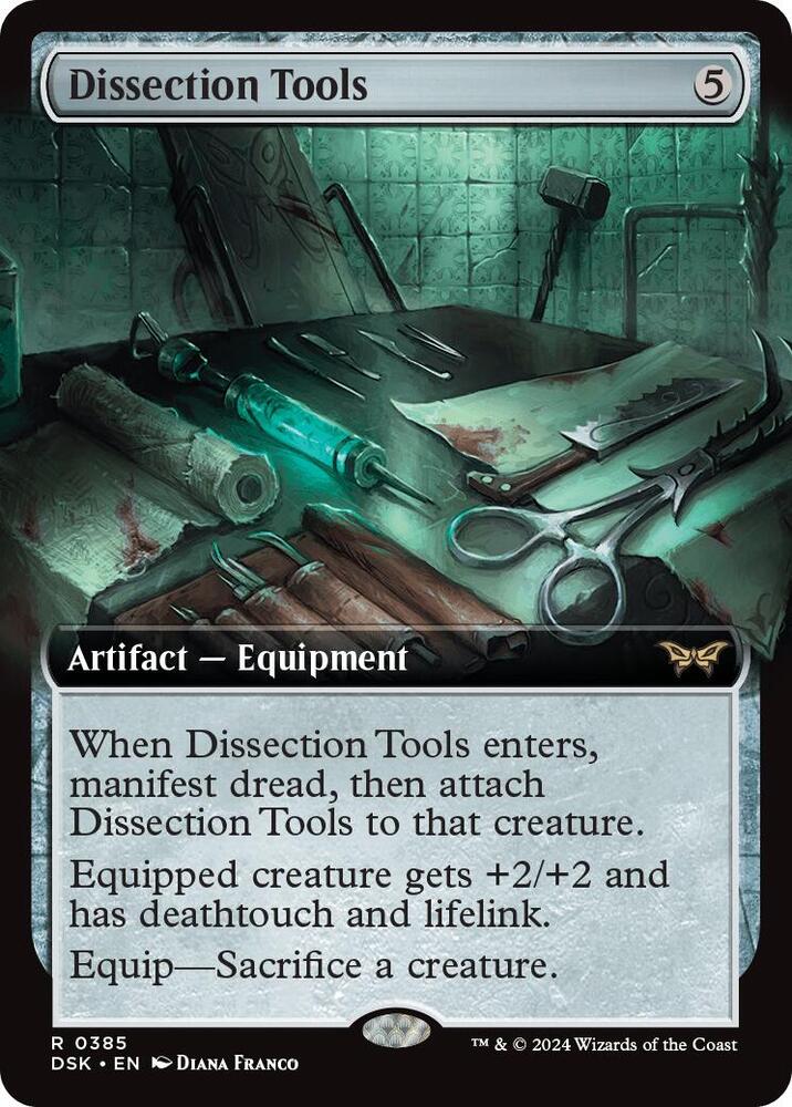Dissection Tools (Extended Art) 385 card from Duskmourn: House of Horror