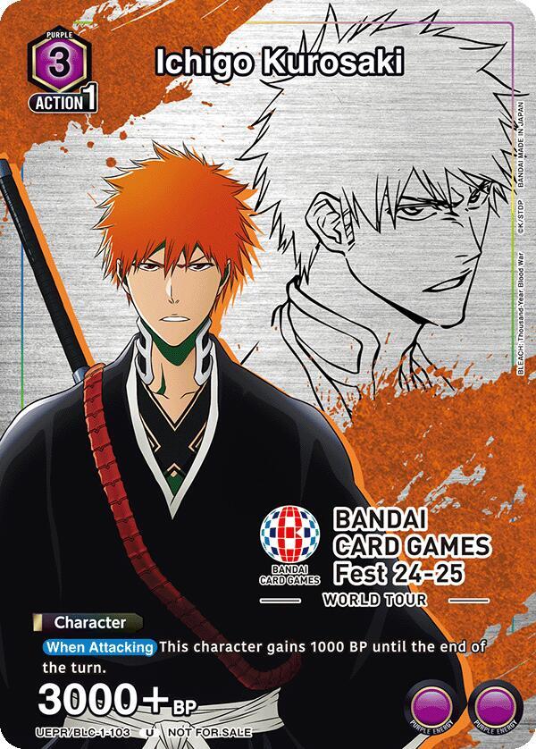 Ichigo Kurosaki (BANDAI Card Games Fest 24-25 World Tour) UEPR/BLC-1-103 card from Union Arena Promotion Cards