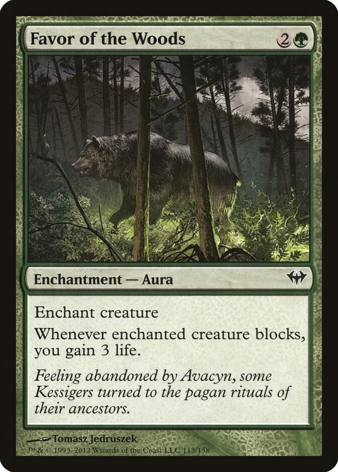Favor of the Woods 113 card from Dark Ascension
