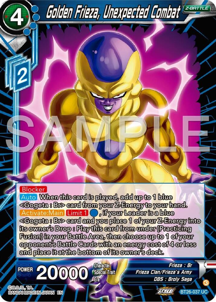 Golden Frieza, Unexpected Combat BT26-037 card from Ultimate Advent