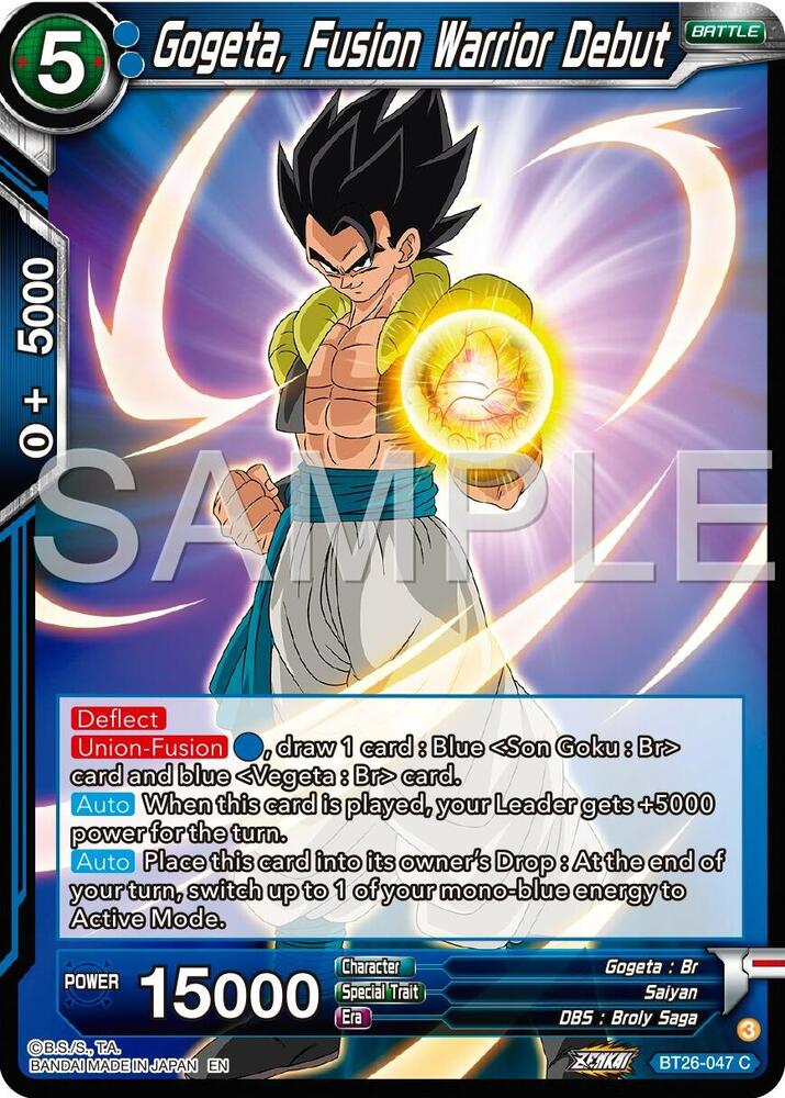 Gogeta, Fusion Warrior Debut BT26-047 card from Ultimate Advent
