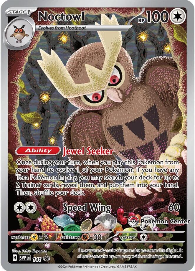 Noctowl (Pokemon Center Exclusive) 141 card from SV: Scarlet & Violet Promo Cards