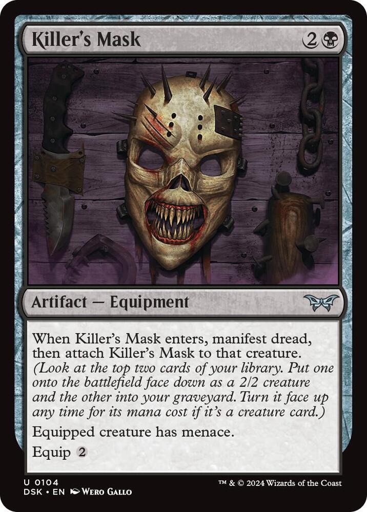 Killer's Mask 104 card from Duskmourn: House of Horror