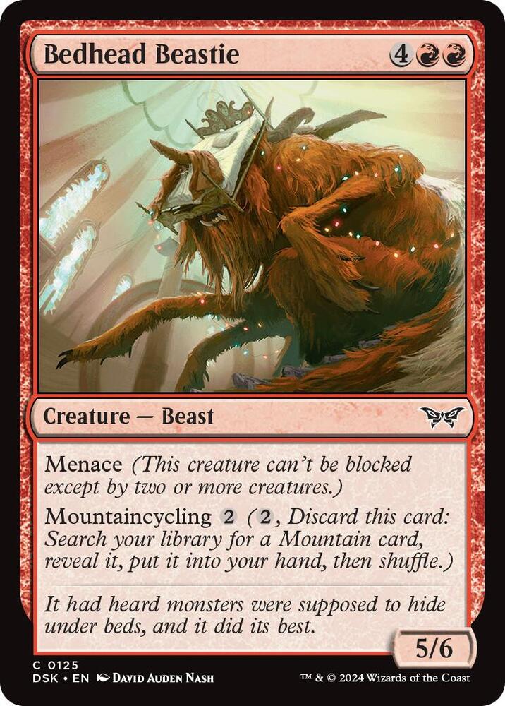 Bedhead Beastie 125 card from Duskmourn: House of Horror