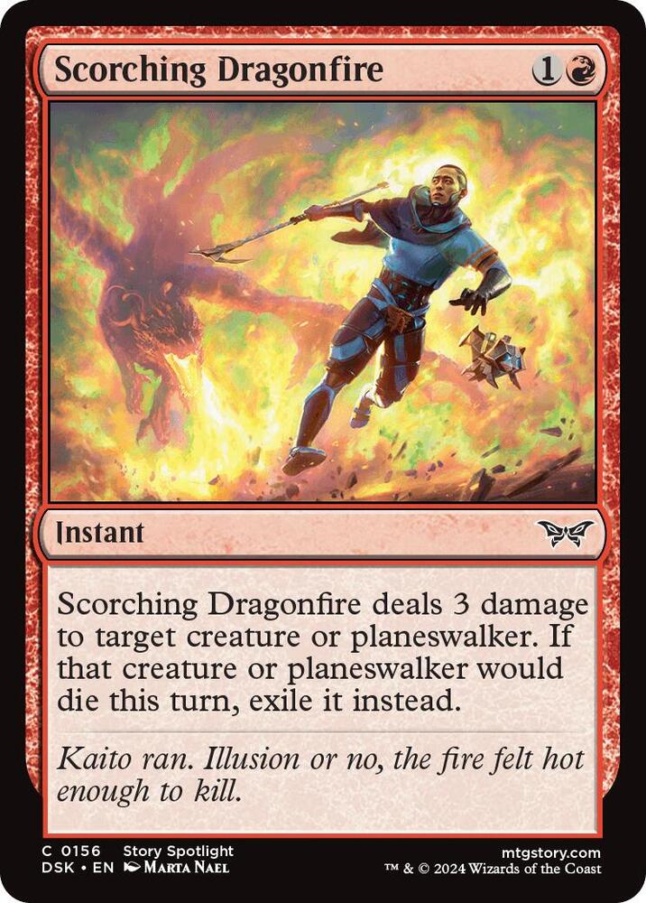 Scorching Dragonfire 156 card from Duskmourn: House of Horror