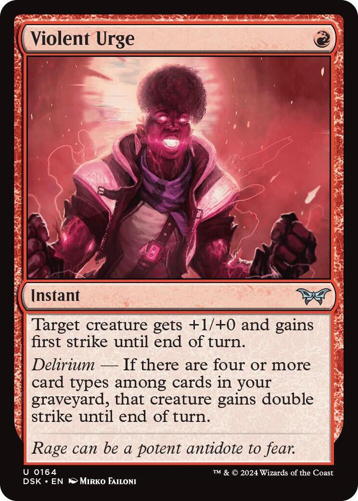Violent Urge 164 card from Duskmourn: House of Horror