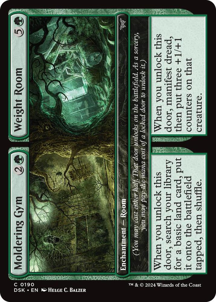 Moldering Gym // Weight Room 190 card from Duskmourn: House of Horror