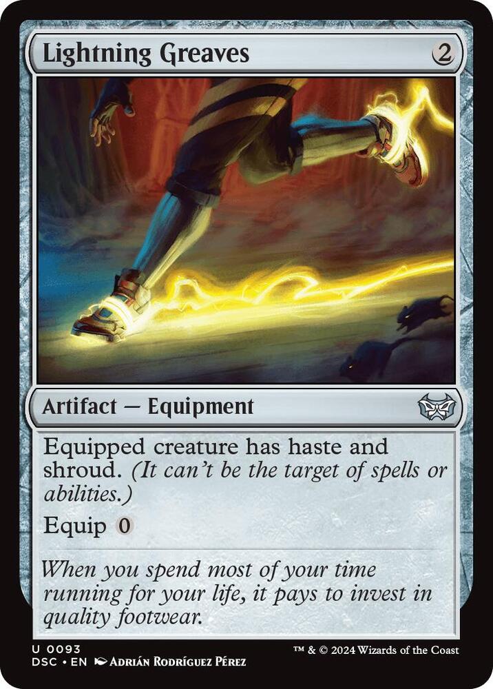 Lightning Greaves 93 card from Commander: Duskmourn: House of Horror