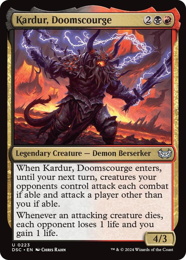 Kardur, Doomscourge 223 card from Commander: Duskmourn: House of Horror