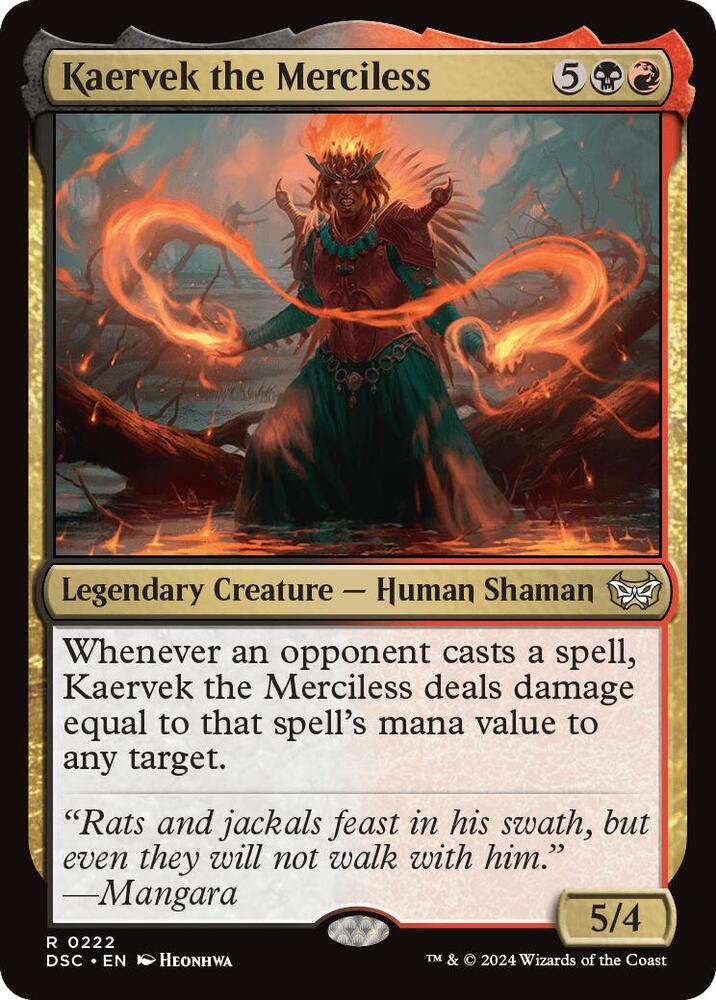 Kaervek the Merciless 222 card from Commander: Duskmourn: House of Horror