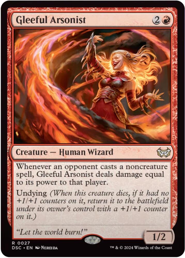 Gleeful Arsonist 27 card from Commander: Duskmourn: House of Horror