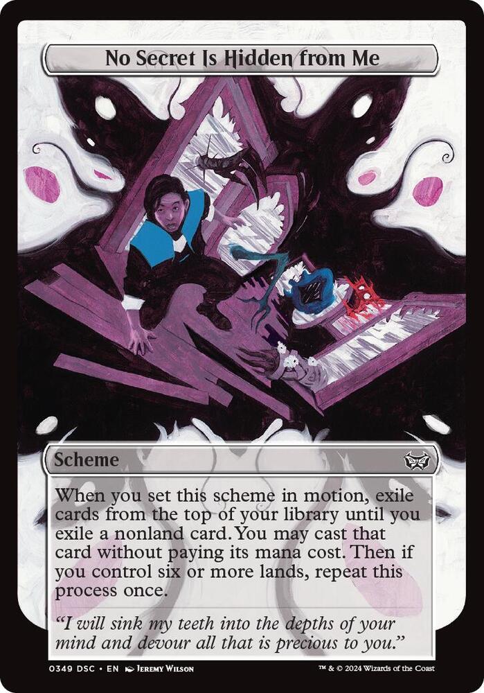 No Secret Is Hidden from Me (Full Art) 349 card from Archenemy: Duskmourn