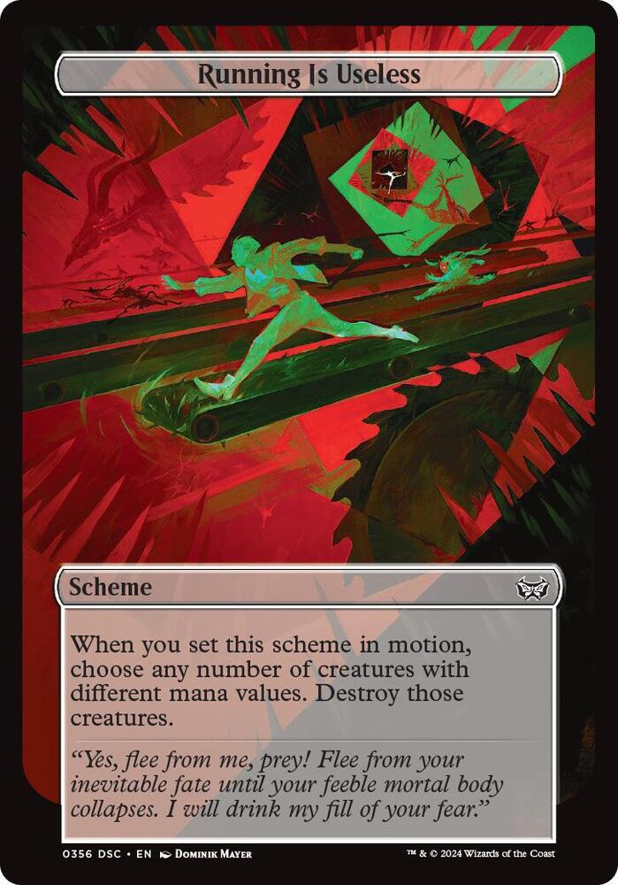 Running Is Useless (Full Art) 356 card from Archenemy: Duskmourn