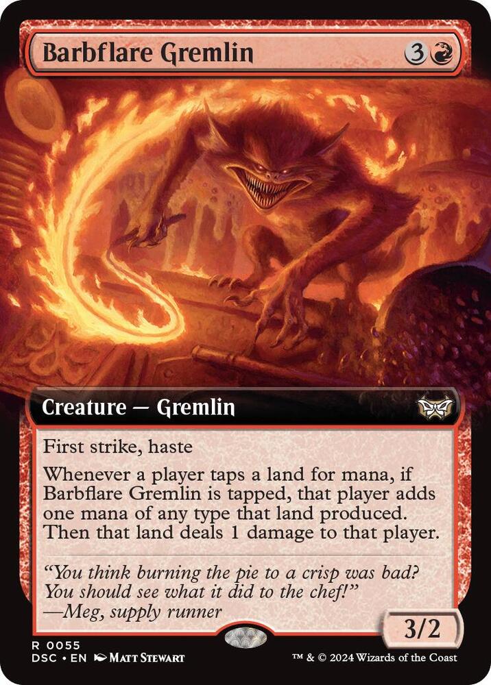 Barbflare Gremlin (Extended Art) 55 card from Commander: Duskmourn: House of Horror