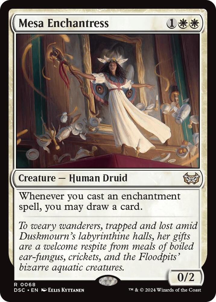 Mesa Enchantress 68 card from Commander: Duskmourn: House of Horror