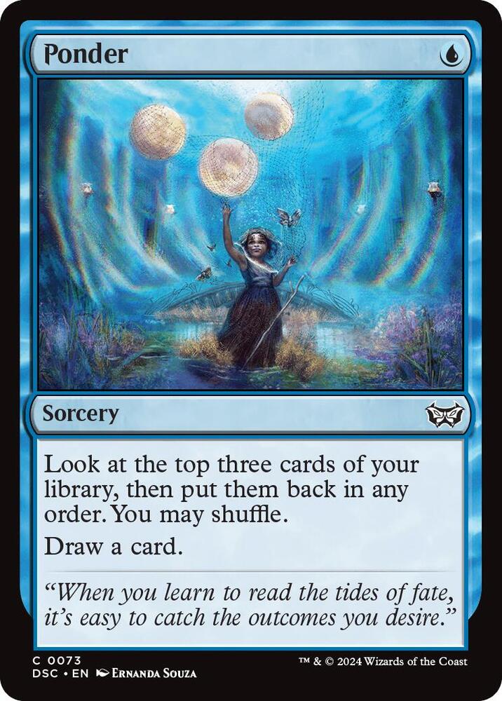 Ponder 73 card from Commander: Duskmourn: House of Horror
