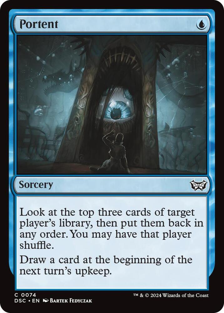 Portent 74 card from Commander: Duskmourn: House of Horror