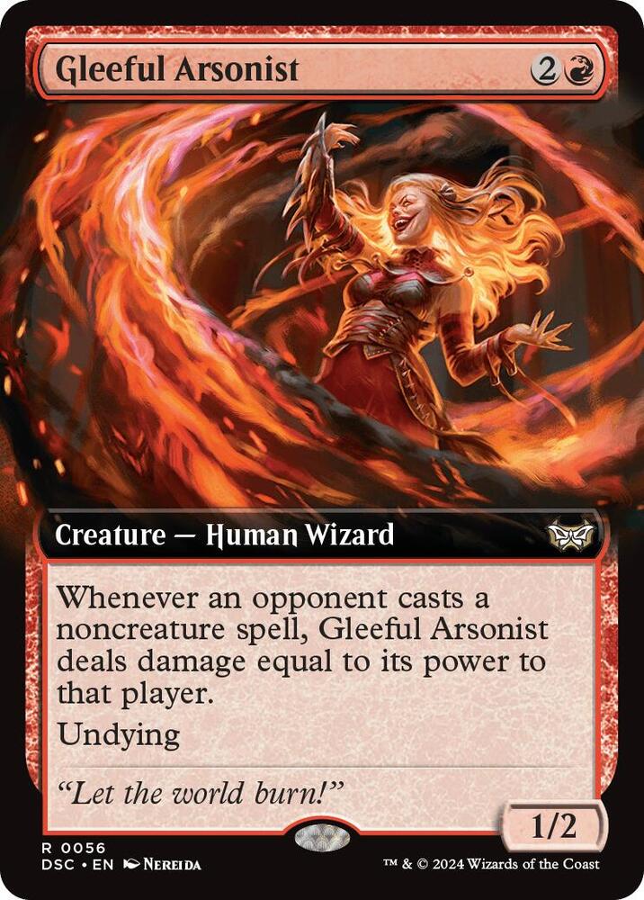 Gleeful Arsonist (Extended Art) 56 card from Commander: Duskmourn: House of Horror