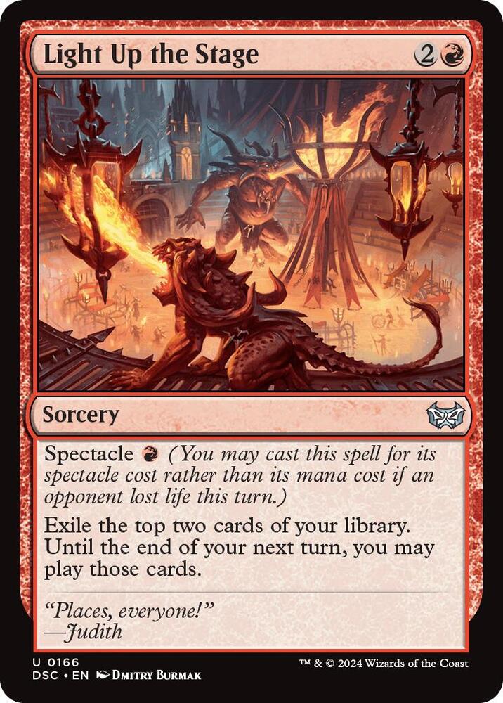 Light Up the Stage 166 card from Commander: Duskmourn: House of Horror