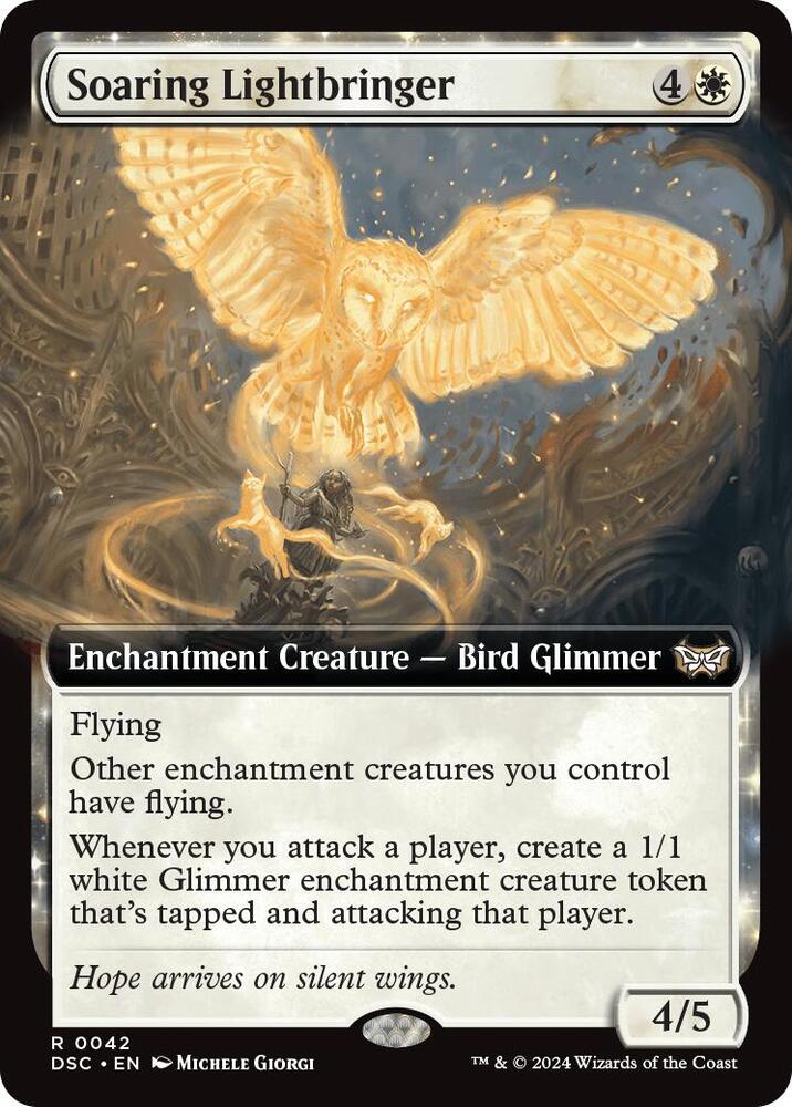 Soaring Lightbringer (Extended Art) 42 card from Commander: Duskmourn: House of Horror