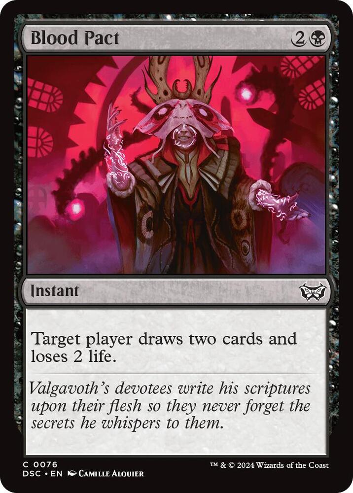 Blood Pact 76 card from Commander: Duskmourn: House of Horror